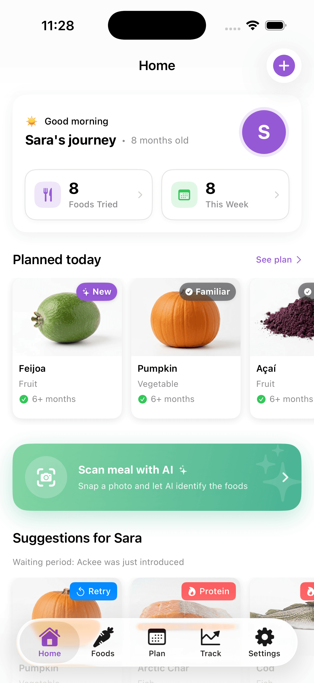 Alimoo app home screen